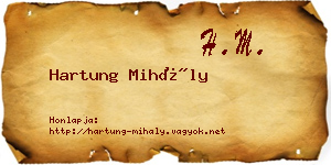 Hartung Mihály névjegykártya